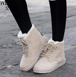 Bottes de neige pour femmes hivernales Style de mode 2018 Couleur solide Bottes de cheville pour femmes chaussures chaudes confortables Botas Mujer ST9039937828