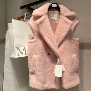 Gilets d'hiver en laine pour femmes, trench-coat classique ours en peluche Max, gilet de styliste en cachemire, veste sans manches, débardeur pour femmes