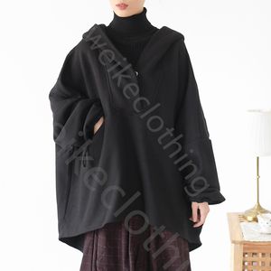 Manteau d'hiver pour femme, nouveau Design Original, Cape ample, courte devant, longue, manches chauve-souris, manteau