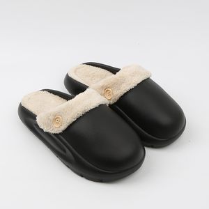 Pantoufles d'hiver pour femmes, chaussures mignonnes petites boules noires, orteils en peluche, vadrouille en coton pour intérieur et extérieur, taille 36-41