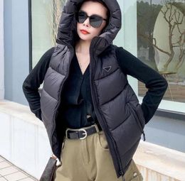 Chalecos de mujer de invierno chaquetas moda chaleco con capucha corta estilo largo de estilo largo