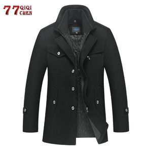 Manteau de laine d'hiver hommes épais chaud manteau de laine Casaco Masculino Palto Jaket hommes décontracté mince Trench manteaux caban 5XL vestes