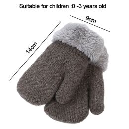 Guantes de punto de lana de invierno para niñas para niñas para niñas de niña de guaño de dedo completo gruesos para niños para niños de 1 a 3 años niños niños