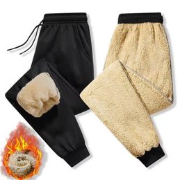 Pantalon en laine d'hiver épais et chaud pour hommes, pantoufles de fitness, de jogging, de gym, de course à pied, de fitness, 240217