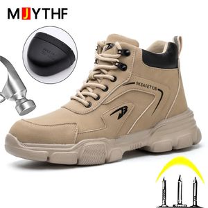 Chaussures de sécurité de travail d'hiver bottes de sécurité pour hommes chaussures de travail Anti-smash Anti-coup baskets chaussures à bout en acier botte de travail masculine indestructible 240119