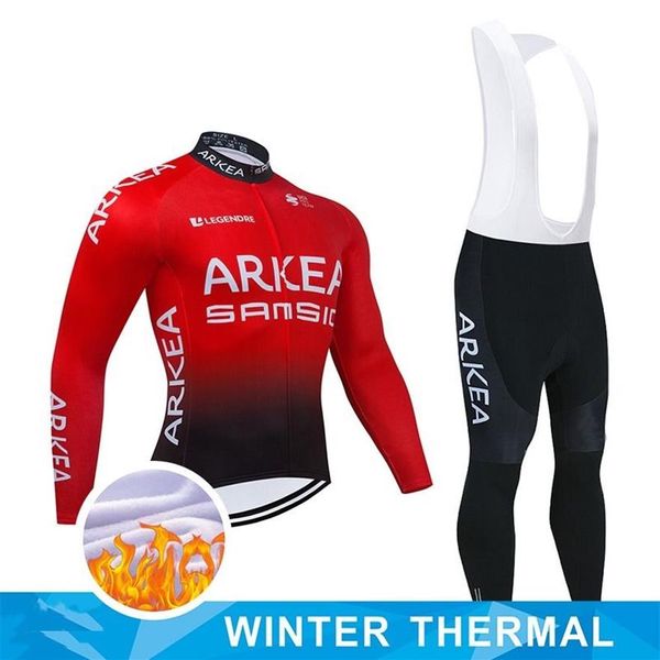 Winter2022 ARKEA Team Vêtements de cyclisme 3D Gel Pantalon de vélo Ensemble Ropa Ciclismo Hommes Séchage rapide Long Jersey Jersey Maillot Wear268q