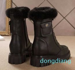 Bottes d'hiver antidérapantes pour femmes, chaussures d'hiver avec fond épais en peluche de coton, nouvelle collection