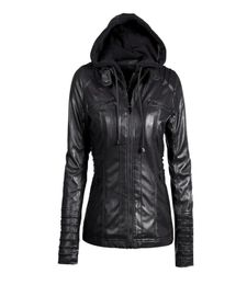 Wipalo Gothic Faux Leather Veste Femmes Sweettères Hoodies Motorcycle d'automne d'hiver