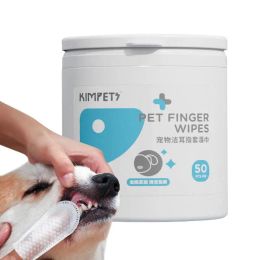 Toallitas dientes de perro limpieza toallitas de dedos desechables toallitas húmedas húmedas de toques de dientes de cuidado oral súper suave