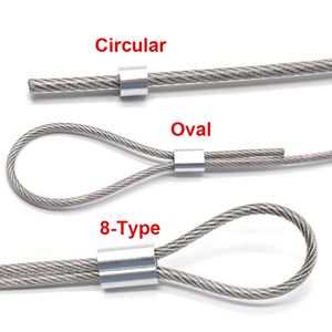 Cordeau de câble à manche en aluminium fixe pressé Clif de verrouillage du connecteur de clip d'aluminium ovale 0,5 / 1/2/3/4/5/6/8/10/12 ~ 26 mm ALLE FIXE