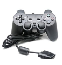 Controlador Wired 15m Joystick Dual Vibration GamePad Joypad para PS2 PlayStation 2 Black Retail BilsterCard Pack TW4317565995