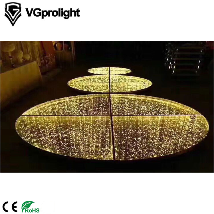 Verkabelter tragbarer 3D-LED-Tanzboden mit goldenem Sternenlicht