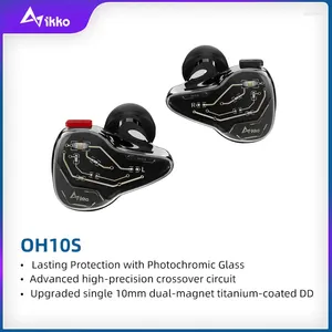 Bedrade oortelefoon HIFI-hoofdtelefoon 18Ω 106dB 20-40KHz Pochromic Glass Headset Muziek oordopjes In-ear monitor
