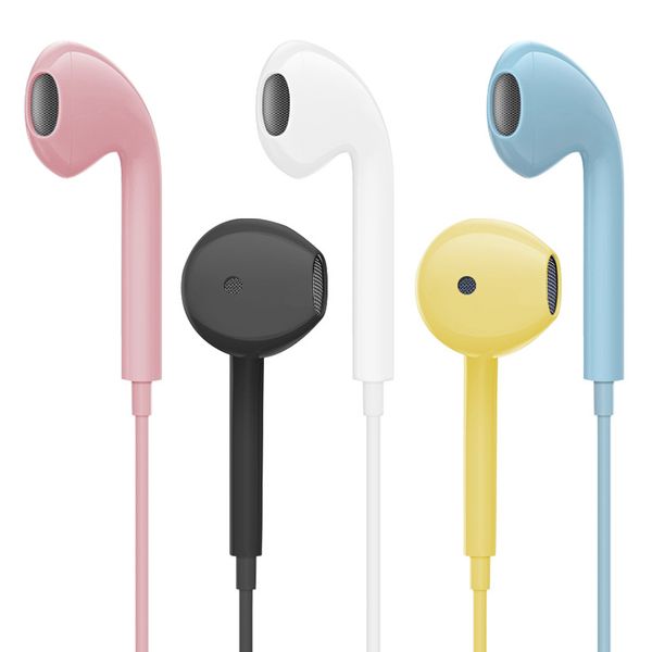 Écouteurs filaires Casque jetable Écouteurs colorés avec microphone pour samsung android téléphone ordinateur mp3