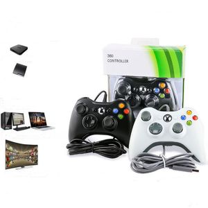 Contrôleur de jeu de manette de jeu filaire pour Microsoft Xbox 360 Steam Console PC Windows 7/8/10 avec logo et emballage de vente au détail Dropshipping