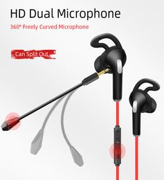 Bekabelde gaming-oortelefoon met dubbele microfoon AKP9 Dynamische ruisonderdrukking In-ear headsets Stereo geluidsisolatie Oordopjes voor PUBG CSGO PS9809881