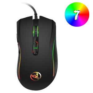 Souris filaire Gaming 7 boutons 3200DPI 7 couleurs LED souris optique USB Gamer pour ordinateur Gamer