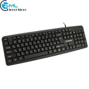 Teclado ruso con cable, ordenador PC, estándar inglés, 104 teclas, impresión UV, diseño ergonómico para teclados de escritorio