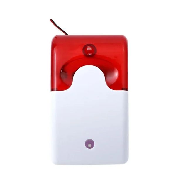 Siren estroboscópica con cable Durable Alarma de sonido de 12 V Luz intermitente Sirena estroboscópica para 99 zonas PSTN/GSM Alarma de seguridad del hogar inalámbrico