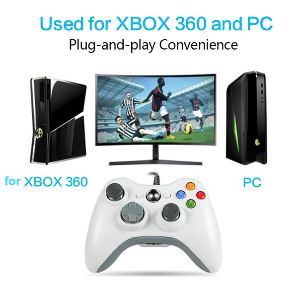 Controlador con cable/inalámbrico Xbox 360 Windows, Joystick/Gamepad de juego de 2,4 GHZ con adaptador receptor