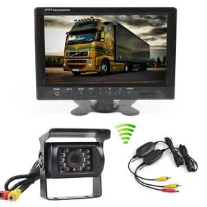 Moniteur de voiture avec écran LCD de 9 pouces, sans fil, 12V DC, étanche, CCD, sauvegarde inversée, caméra de recul pour voiture et camion, Vision nocturne IR