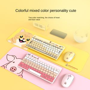 Ensemble clavier et souris sans fil 2.4G, joli ensemble de clavier Portable pour ordinateur de bureau et Notebook