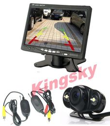 Draadloze 2 LED achteruitrijparkeercamera 170 ° 7quot LCD TFT-monitor Auto achteruitrijcamera Kit4477672