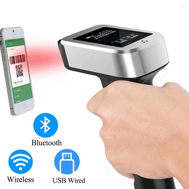 Trådlös 2D -skanner QR -kod Bluetooth Barcod Portable Android Bar Reader Handheld Datamatrix