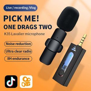 Microphone Lavalier sans fil à condensateur omnidirectionnel, 3.5mm, pour Smartphone, caméra en direct, haut-parleur, enregistrement sur Smartphone