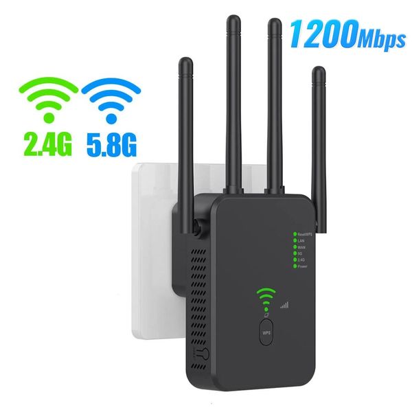 Repetidor WiFi WiReless 5G 1200 ms Router Wifi Booster Dual Band Long Rango Extender 5GHz Signal Amplifier 240424