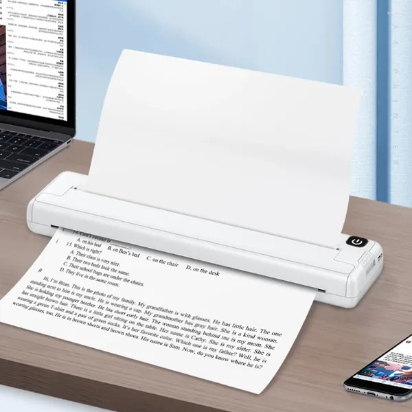 Impresora térmica A4 inalámbrica, portátil, sin tinta, papel de impresión de 1000mAh, compatible con Bluetooth, fácil de usar