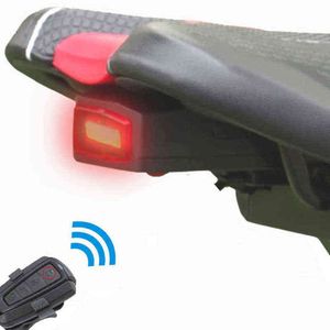Alarme sans fil vélo cloche feu arrière vélo LED vélo télécommande lumière vélo accessoires USB rechargeable serrure Y1119