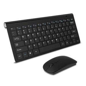 Mini clavier et souris USB sans fil et 2.4 ghz, combinés, ergonomiques et silencieux, avec ensemble de souris, PC portable, TV