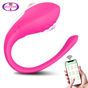 Vibrateur de gode de contrôle des applications sans fil pour les femmes stimulateur de vagin G
