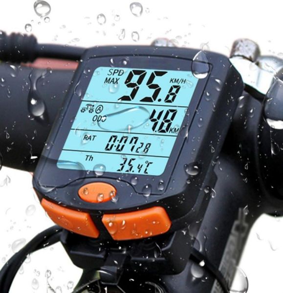 Ordinateur de vélo sans fil, odomètre, compteur de vitesse, alerte de vitesse, chronomètre, affichage, tableau de codes avec Luminous7340901