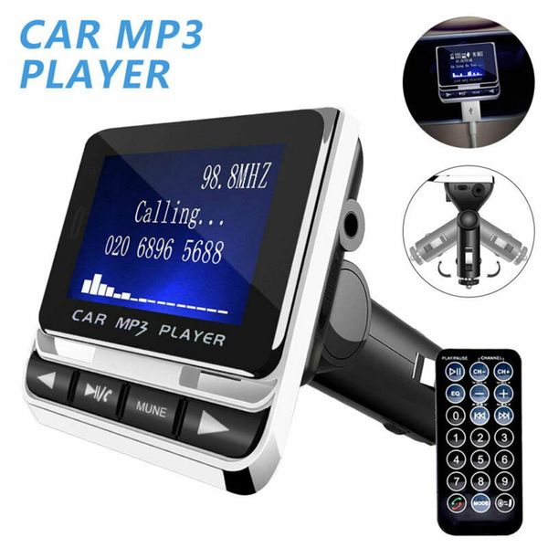 Kit de coche inalámbrico Bluetooth Transmisor FM Receptor Adaptador de radio Carga Reproductor de música Mp3 Cargador rápido USB Manos libres FM12B con control remoto de pantalla