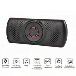 Draadloze Bluetooth-compatibele autokit Set HandsFree Speakerphone Multipoint Sun Visor luidspreker voor telefoon Smartphones Auto B-T