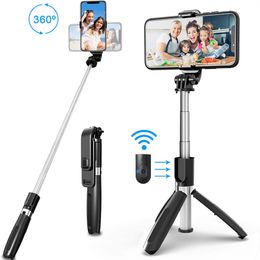 Perche à Selfie sans fil compatible bluetooth, trépied extensible, monopodes pliables, trépied universel pour appareil photo Smartpho