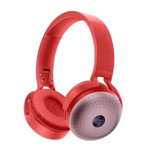 Casque de sport pliable sans fil Bluetooth, pour iPhone, PC, ordinateur portable, téléphone, casque stéréo Surround, affichage LED, longue Endurance 3O53U