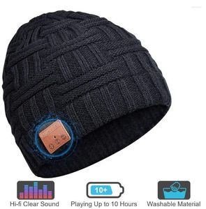 Chapeau sans fil Bluetooth, écouteurs unisexe, Sport de plein air d'hiver, tricoté stéréo, musique magique, bandeau, casquette