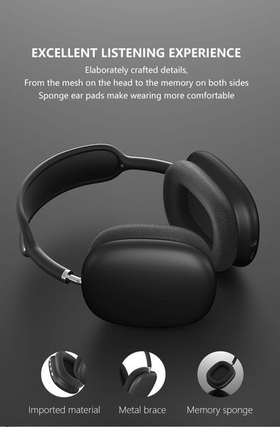 Casque d'écoute sans fil Bluetooth, qualité sonore HIFI, parfait pour les femmes et les enfants, cadeau de noël pour voyage, maison, bureau, profiter d'un jeu de musique