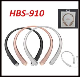 Auriculares inalámbricos Bluetooth HBS 910 Inear auriculares deportivos con banda para el cuello para iPhone 8 7s S8 Note 5 con caja al por menor2445822