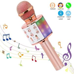 Freeshipping Bluetooth inalámbrico Karaoke Micrófono Máquina de altavoz portátil Reproductor de KTV doméstico de mano con función de grabación Tbnhf