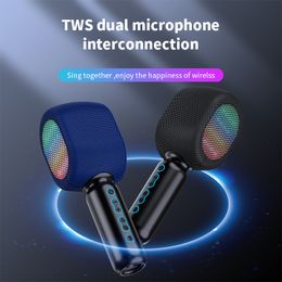Draadloze Bluetooth Karaoke Microfoon met LED-verlichting Handheld karaoke Machine met Magic Sing voor kinderen Volwassenen Gift