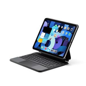 Estuche para teclado inalámbrico Bluetooth con panel táctil con retroiluminación LED y soporte abatible para iPad Air de 10,9 u 11 pulgadas