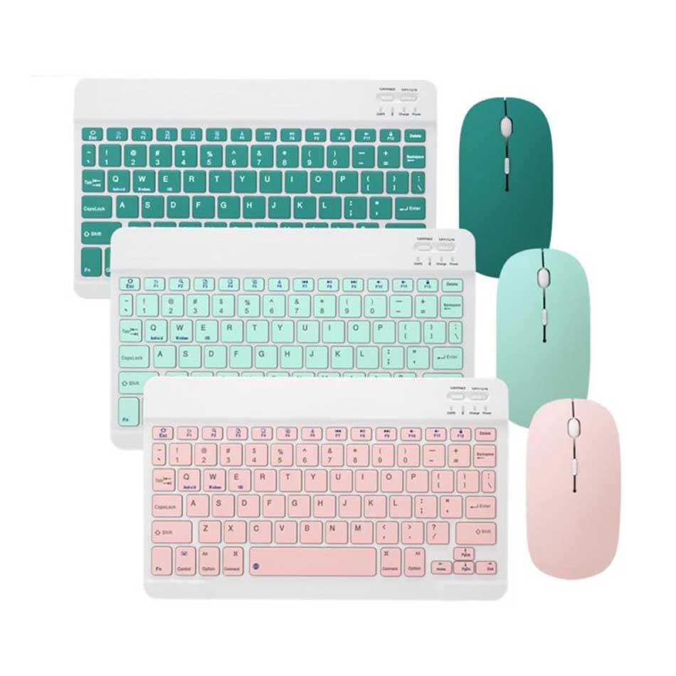 Kit de souris clavier Bluetooth sans fil Combos souris Rechargeable 10 pouces pour iPad Android IOS Windows téléphone tablette PC