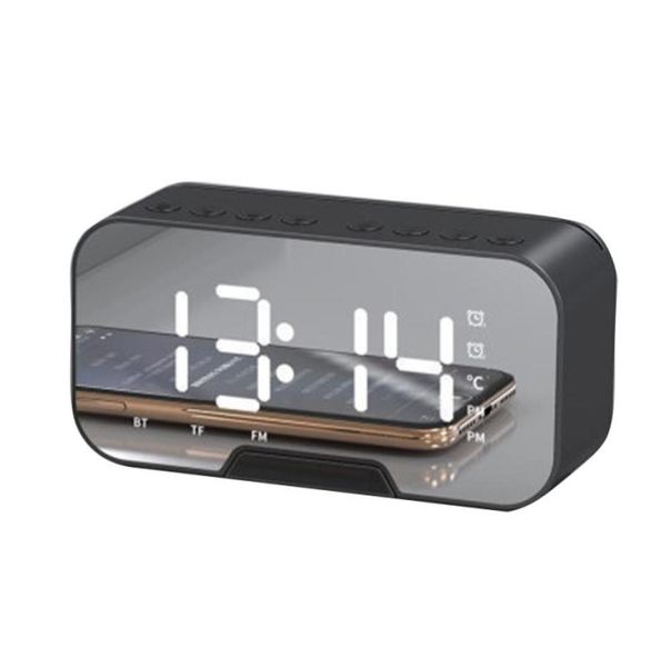 Haut-parleurs portables Bluetooth sans fil réveil alarme affichage numérique horloge intérieure deux haut-parleurs de caisson de basses externes de 40 mm pour mobile3471450