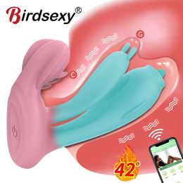 Sans fil Bluetooth télécommande APP gode culotte vaginale portable vibrateurs de lapin femmes adultes masturbateurs clitoris Sex Toy 231012