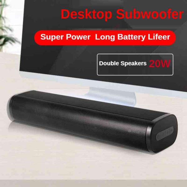 Altavoz inalámbrico Bluetooth 20W SoundBar Computer Speakers roulne Shoeeo Subwoofer Desktop TV Sistema de cine en casa Caja de sonido