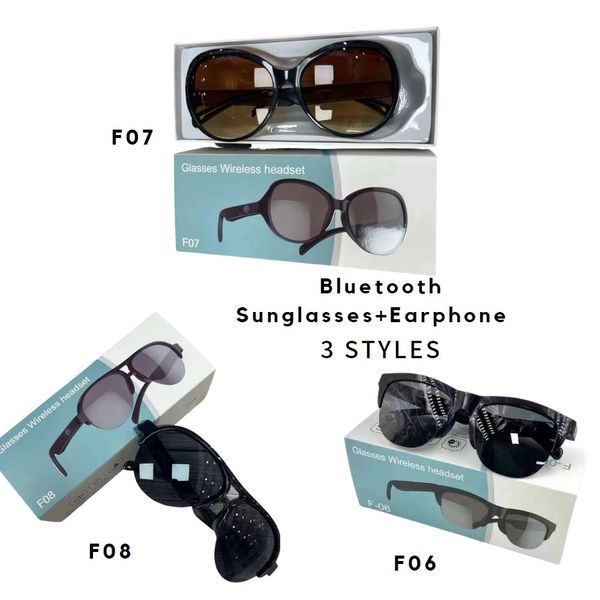 Lunettes de soleil Bluetooth sans fil Écouteur Profitez de la musique et des appels mains libres Headphone F06 / F07 / F08 3 styles